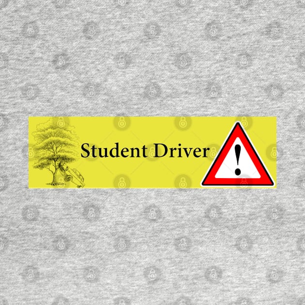 Student driver car crash funny depiction by etihi111@gmail.com